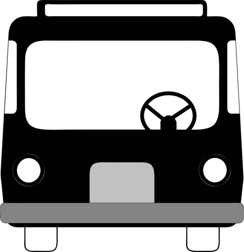 Vista frontal da ilustração em vetor veículo cidade transportes públicos