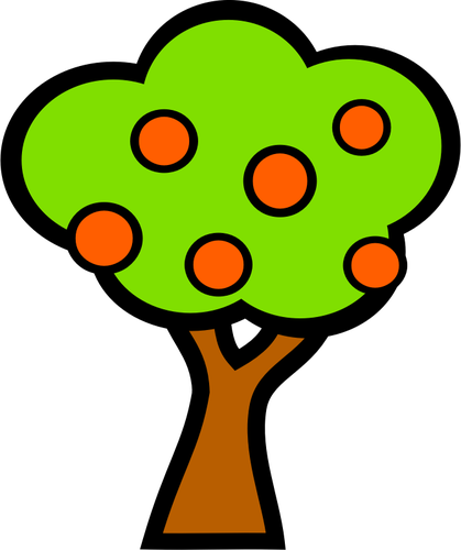 漫画のオレンジの木のベクトル グラフィック
