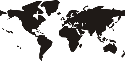 Sagoma nera vector clip arte di ma del mondo politico