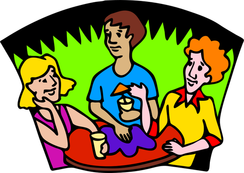 Vector image of friends having a drink