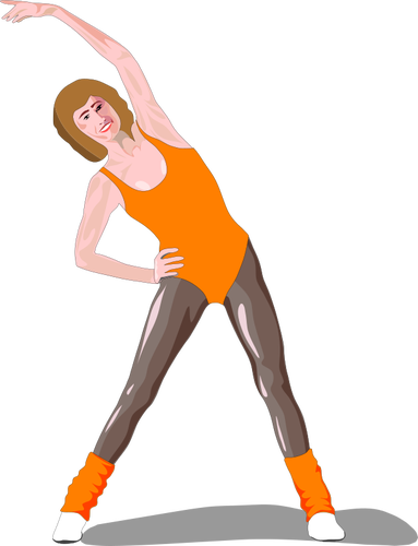 Woman in aerobics outfit vector image