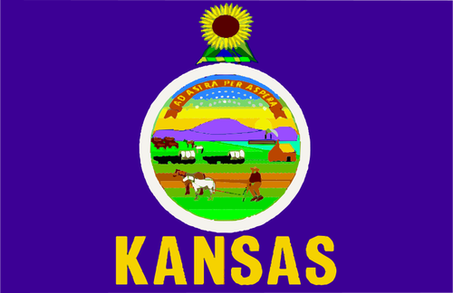 Vektorgrafiken der Flagge von Kansas