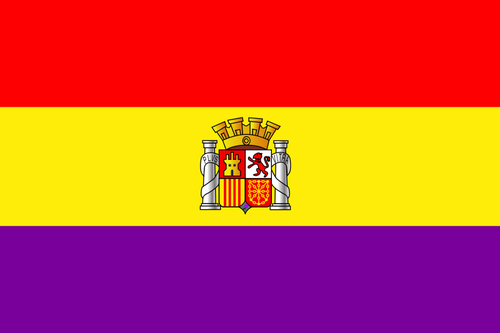 矢量剪贴画的第二个西班牙共和国的旗帜