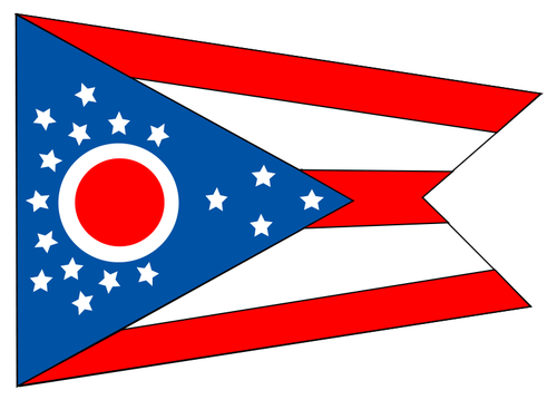 Bandera de la ilustración del vector de estado de Ohio