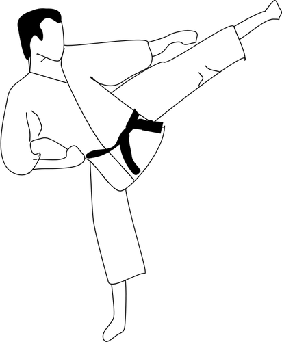 Vector illustraties van de mens in karate vormen
