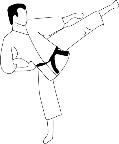 Vektor ClipArt för man i karate utgör