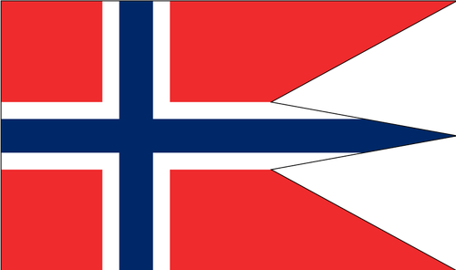 Bandiera di stato e di guerra norvegese vettoriale immagine