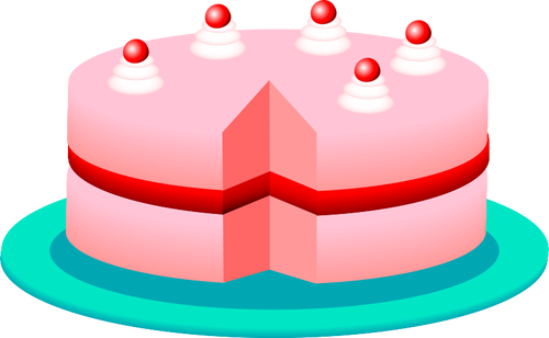 गुलाबी केक वेक्टर छवि