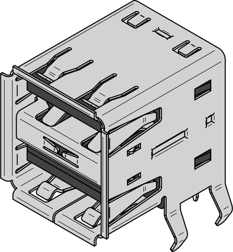 Conector para USB dual digite uma imagem vetorial