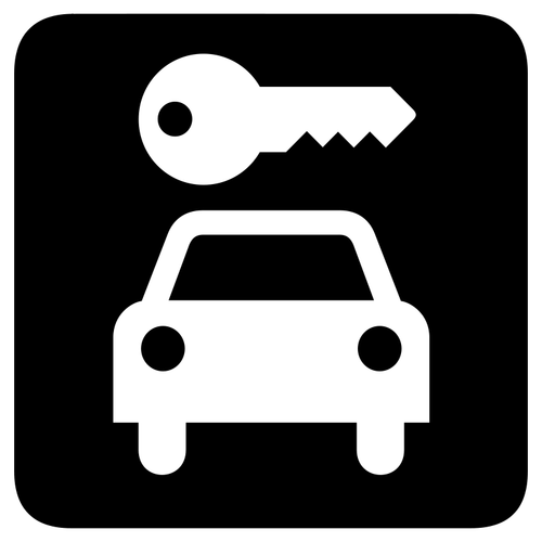 Huur een auto pictogram vectorillustratie