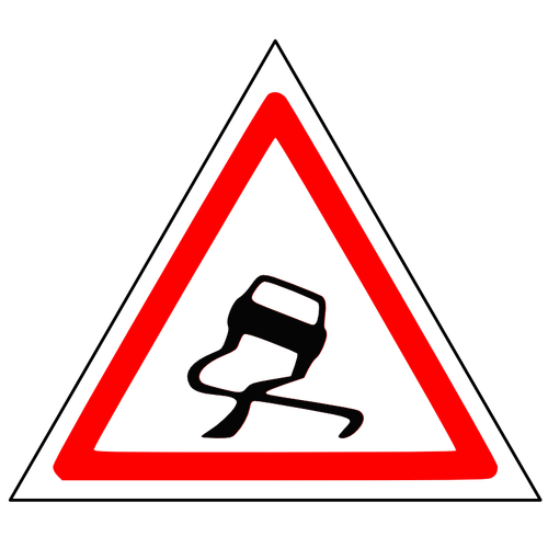 Slippery road traffic sign vector image