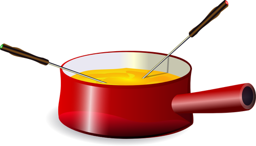 "Fondue" en una imagen vectorial de olla