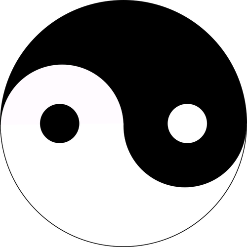 Svart-hvitt Yin-yang vektor image