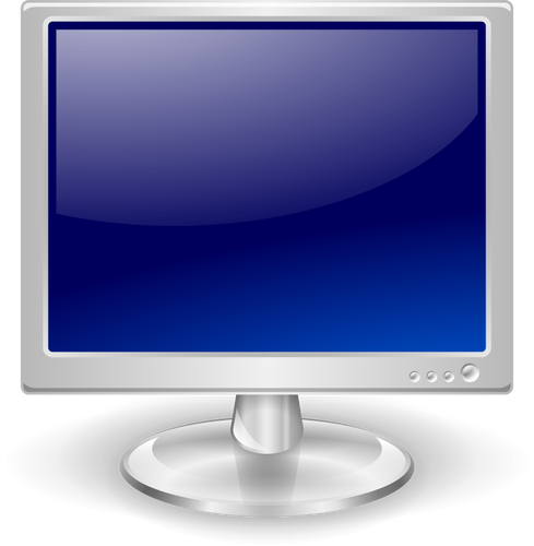 Blauwe LCD monitor vector afbeelding