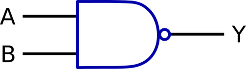 Logic function NAND vector drawing