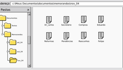 Menu du dossier avec les fichiers vector image