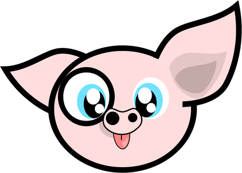 Ilustraţie vectorială de porc cu un monocle în ochiul ei drept