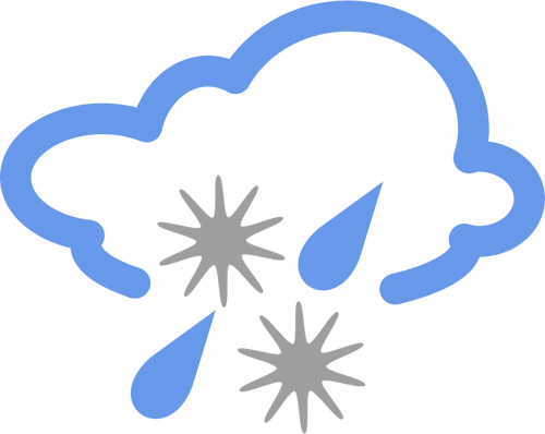 Immagine vettoriale di ghiaccio pioggia meteo simbolo