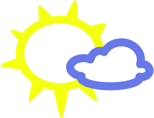 阳光与一些云天气符号矢量图像