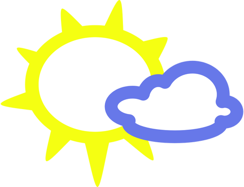 Bazı bulutlar weather simge vektör görüntü ile güneşli