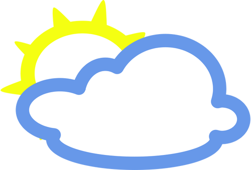 Nubes de luz con un sol tiempo símbolo vector de la imagen