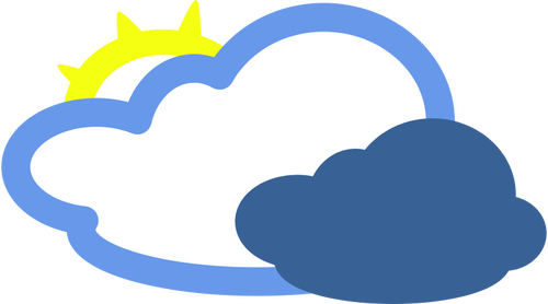מעונן עם קצת בתמונה וקטורית השמש סמל מזג אוויר