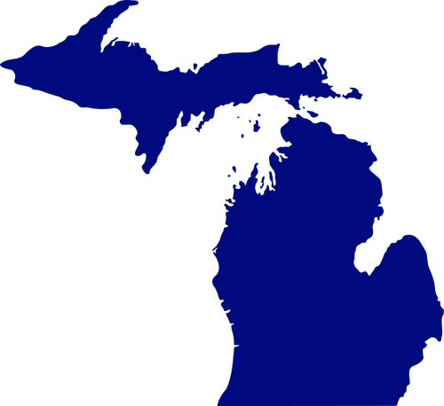 Mapa do vetor de estado de Michigan