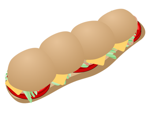 Ilustraţie vectorială de submarin sandwich