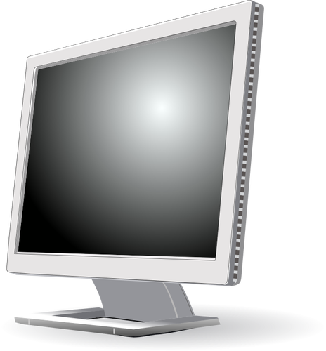 Grayscale computer flat display vector image