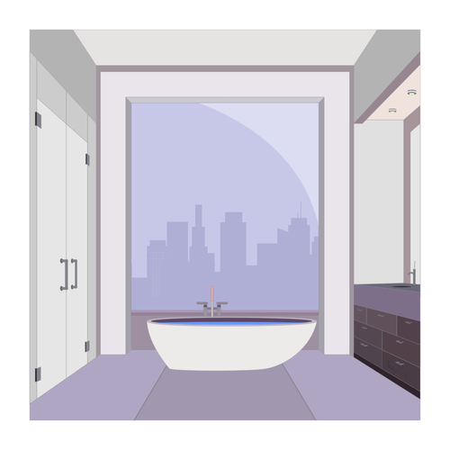 Vector de la imagen de baño ático