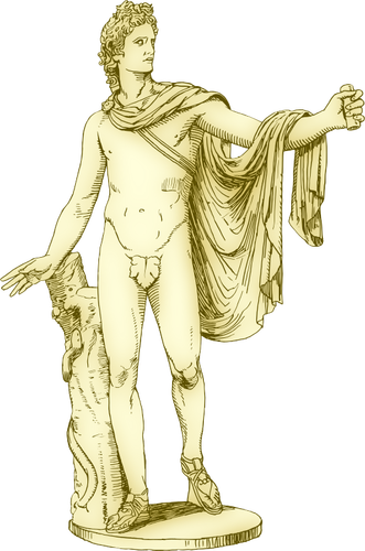 Apollo em estátua de mármore
