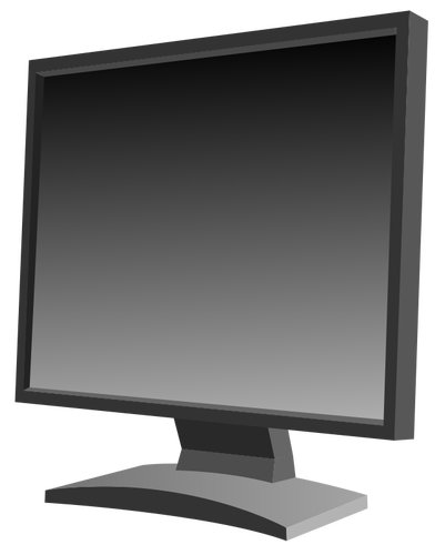 Grafika wektorowa czarny płaski ekran LCD monitora