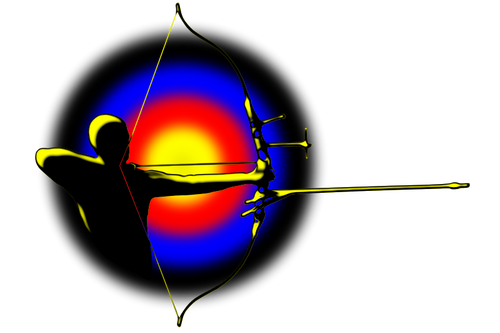 Vectorillustratie silhouet van archer