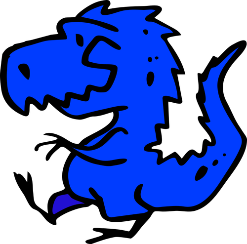 Ilustrare abstracte dinozaur albastru