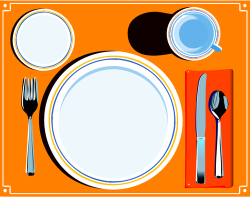 Image vectorielle de paramètre table avec couverts