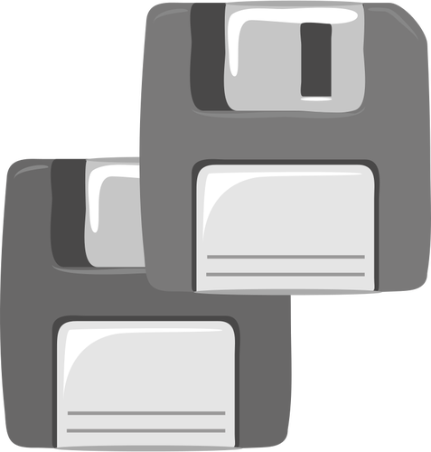 Vector clip art of two computer diskettes