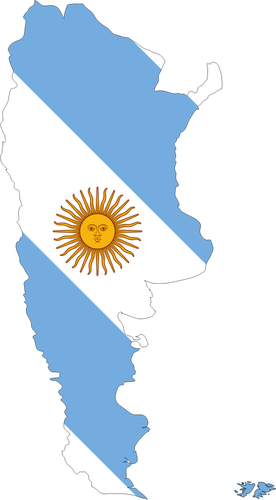 Mappa di Argentina con ritardo