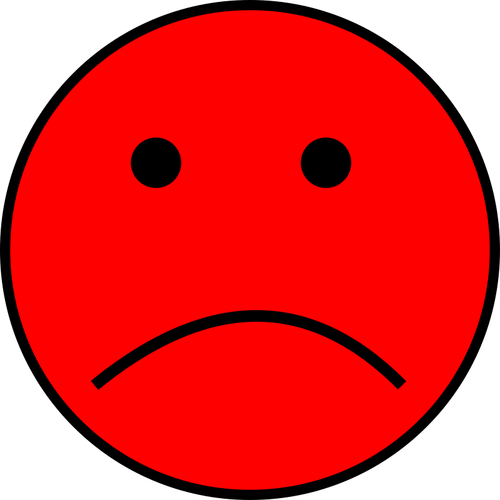 Emoji rosso triste