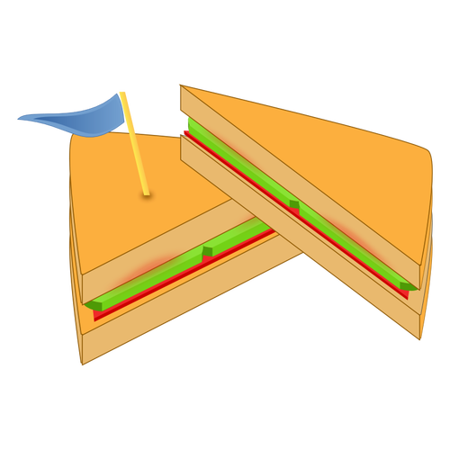 Sanduíche com um vector bandeira
