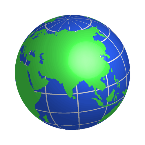 Asia wereld globe vector afbeelding