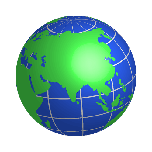 Asia world globe vector image