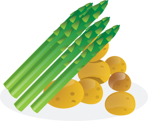 Asparagus and potaoes