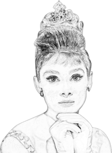 Audrey Hepburn skiss