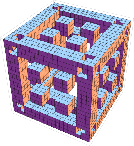 Orange und violett Würfel