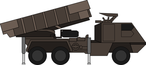 Armeijan kuorma-auto aseen kanssa