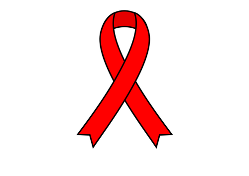 Red awareness ribbon vector image