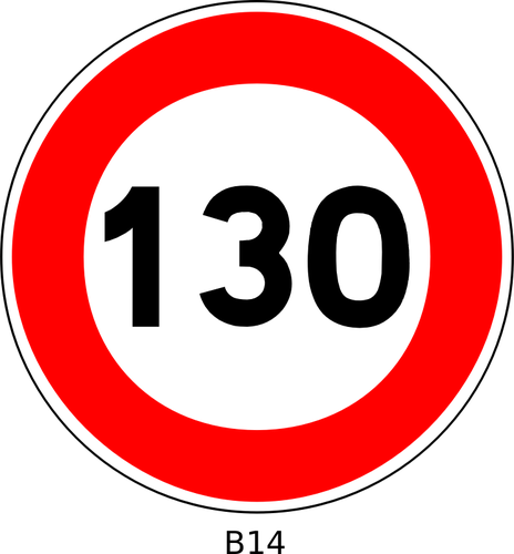 Graphiques vectoriels de 130 panneau de signalisation de limitation de vitesse