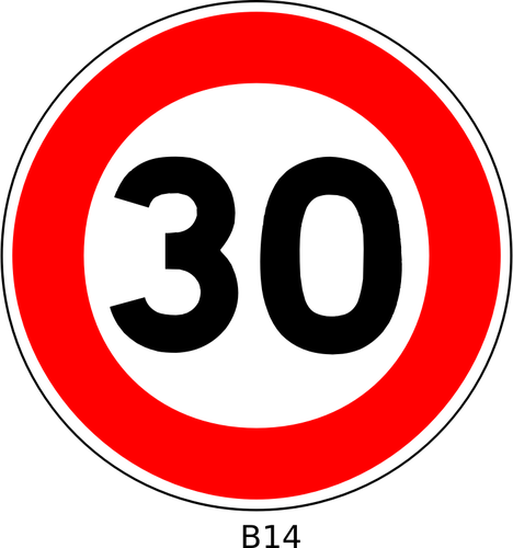 Illustration vectorielle de 30 panneau de signalisation de limitation de vitesse