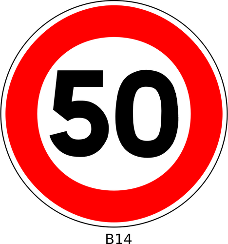 Prediseñadas de vector de señal de tráfico de limitación de velocidad 50