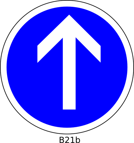 Direction tout droit sur la seule route signe vecteur image